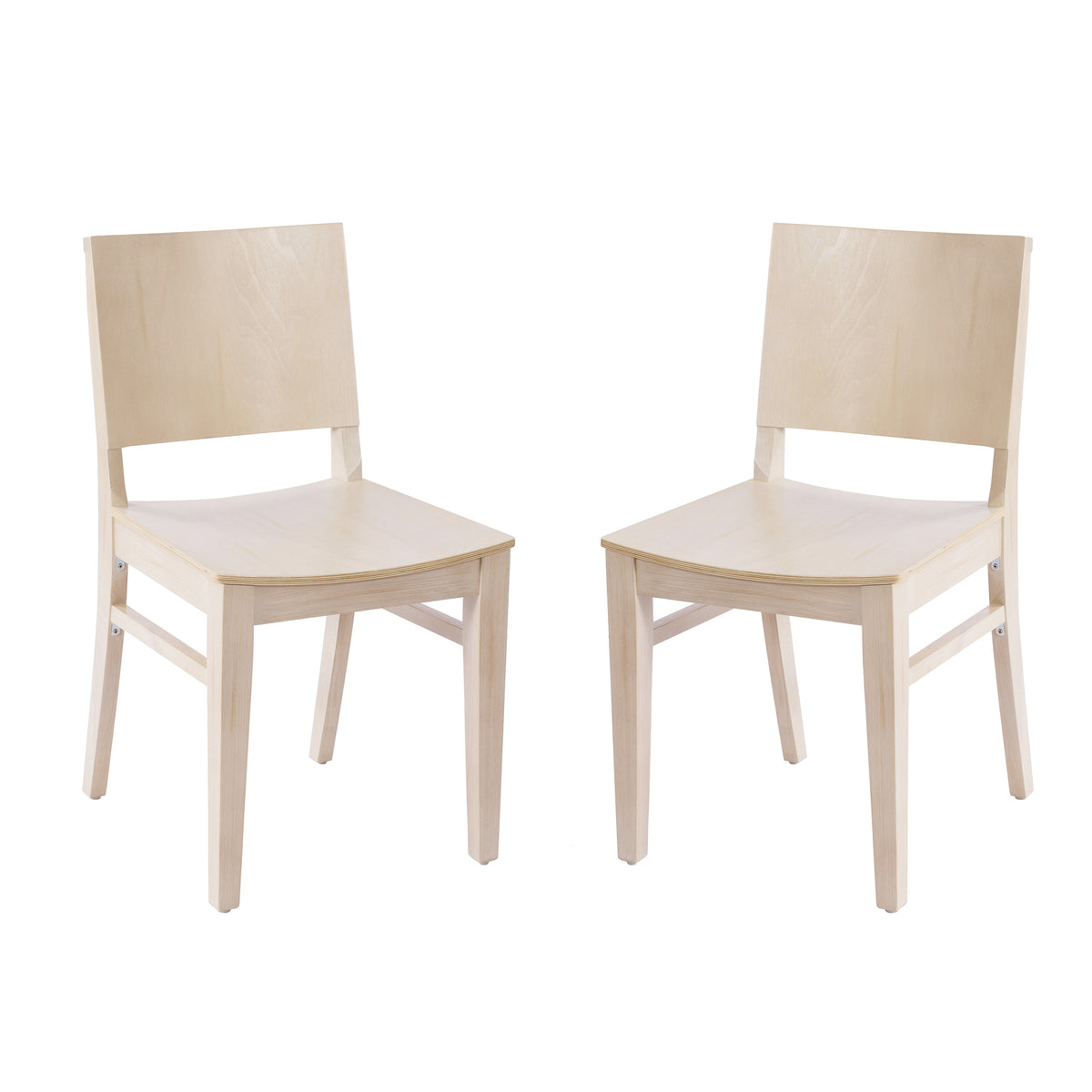 2 Pack Naples Commercial Grade Solid Wood Dining Chairs with Curved Backrests