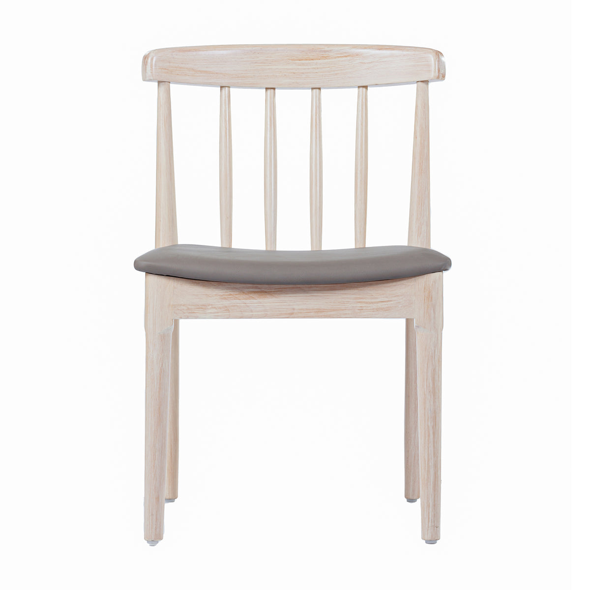 Chester Set of 2 Commercial Grade Solid Wood Dining Chairs with Slatted Backrests and Vinyl Seats