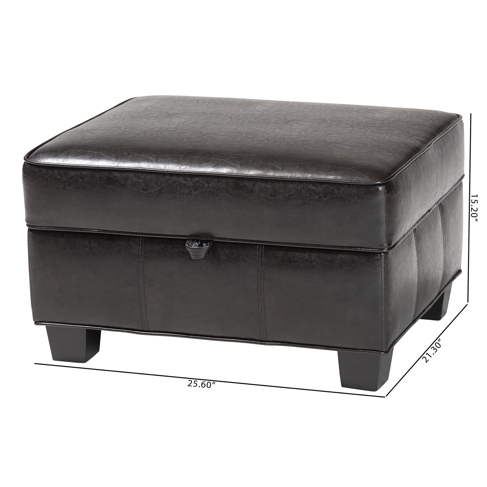 Agustus Leather Storage Ottoman