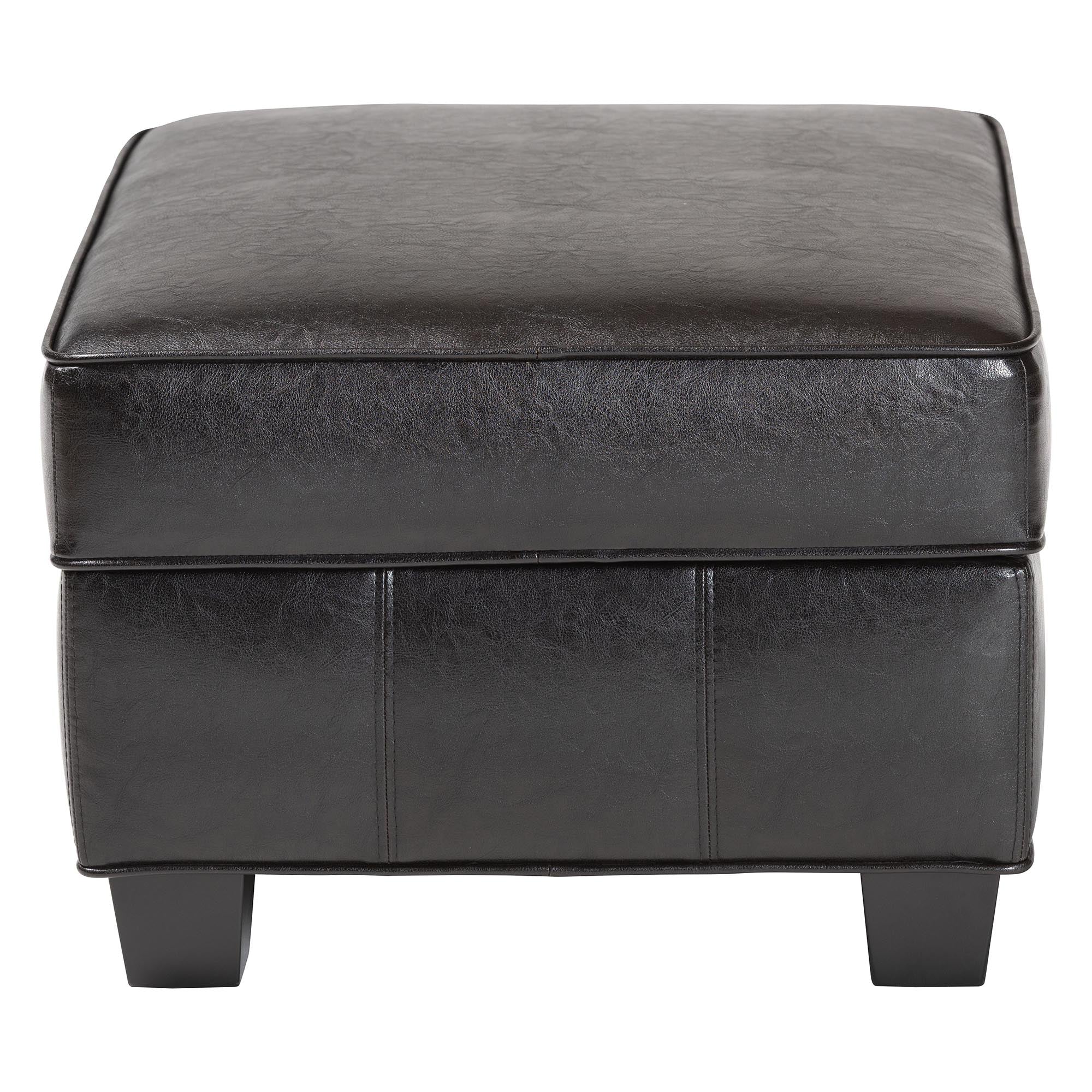 Agustus Leather Storage Ottoman