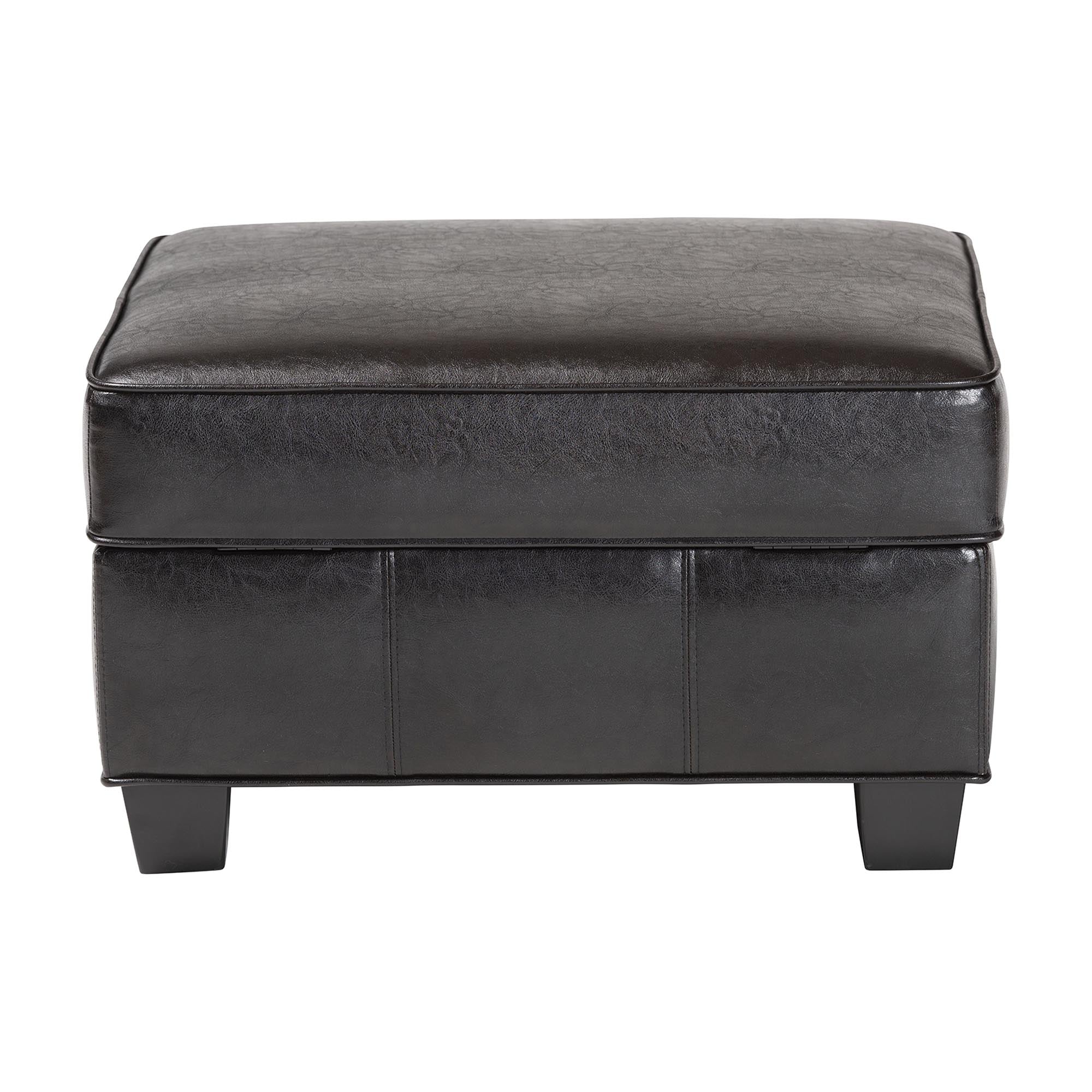 Agustus Leather Storage Ottoman
