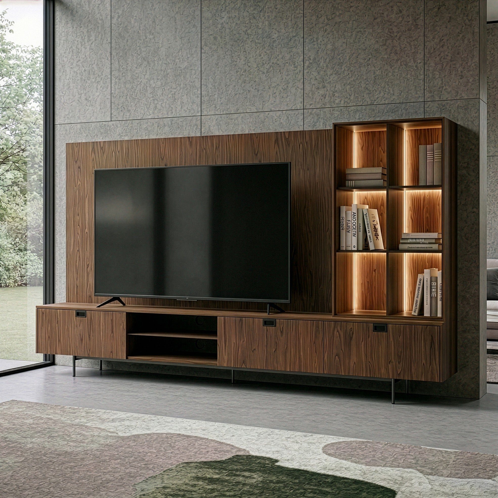 Raskin Contemporary Entertainment Center w/ LED Lighting
