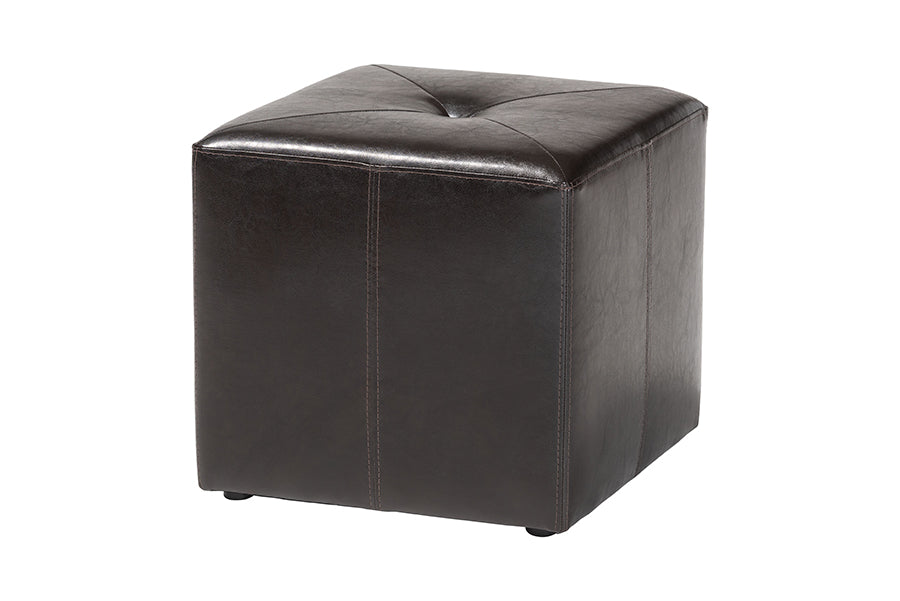 Aric Bonded Leather Ottoman