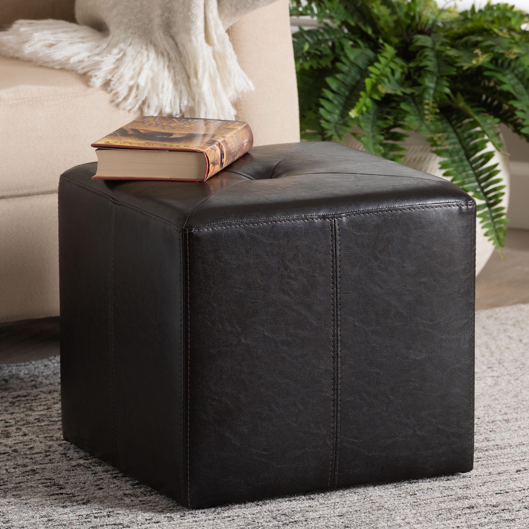 Aric Bonded Leather Ottoman