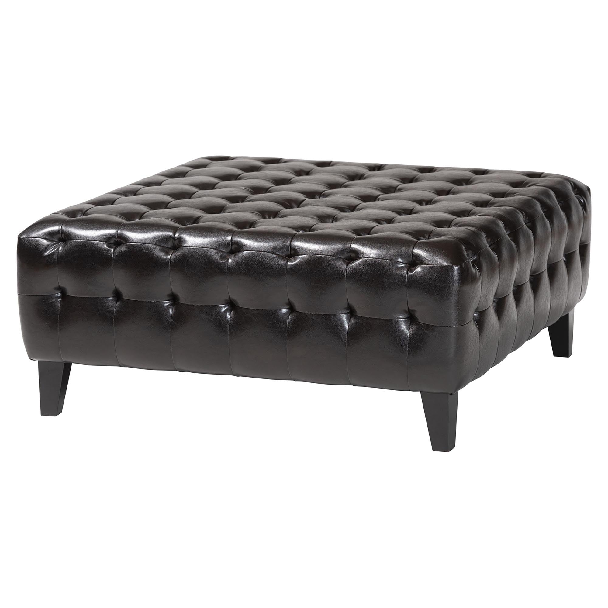 Pemberly Bonded Leather Square Ottoman