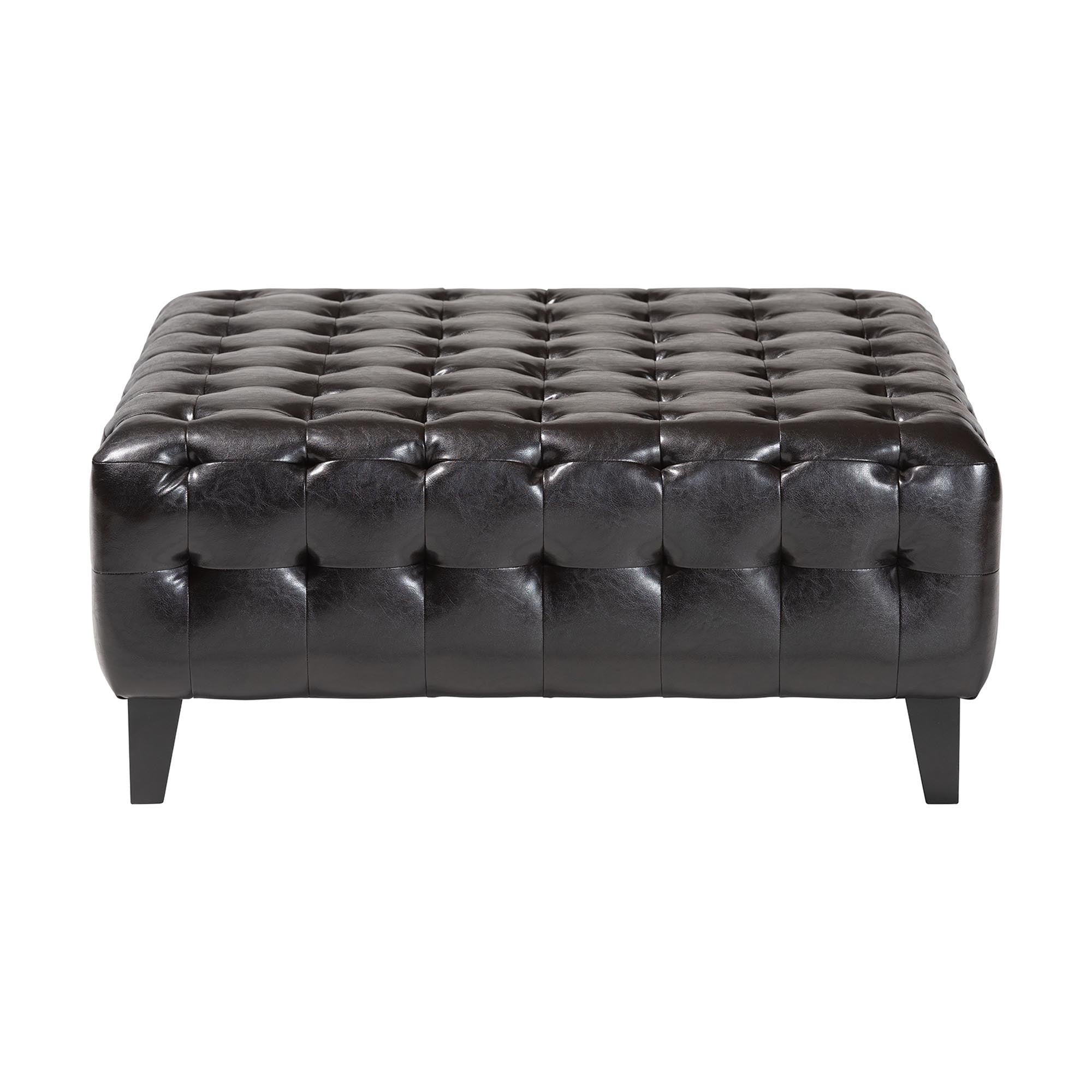 Pemberly Bonded Leather Square Ottoman