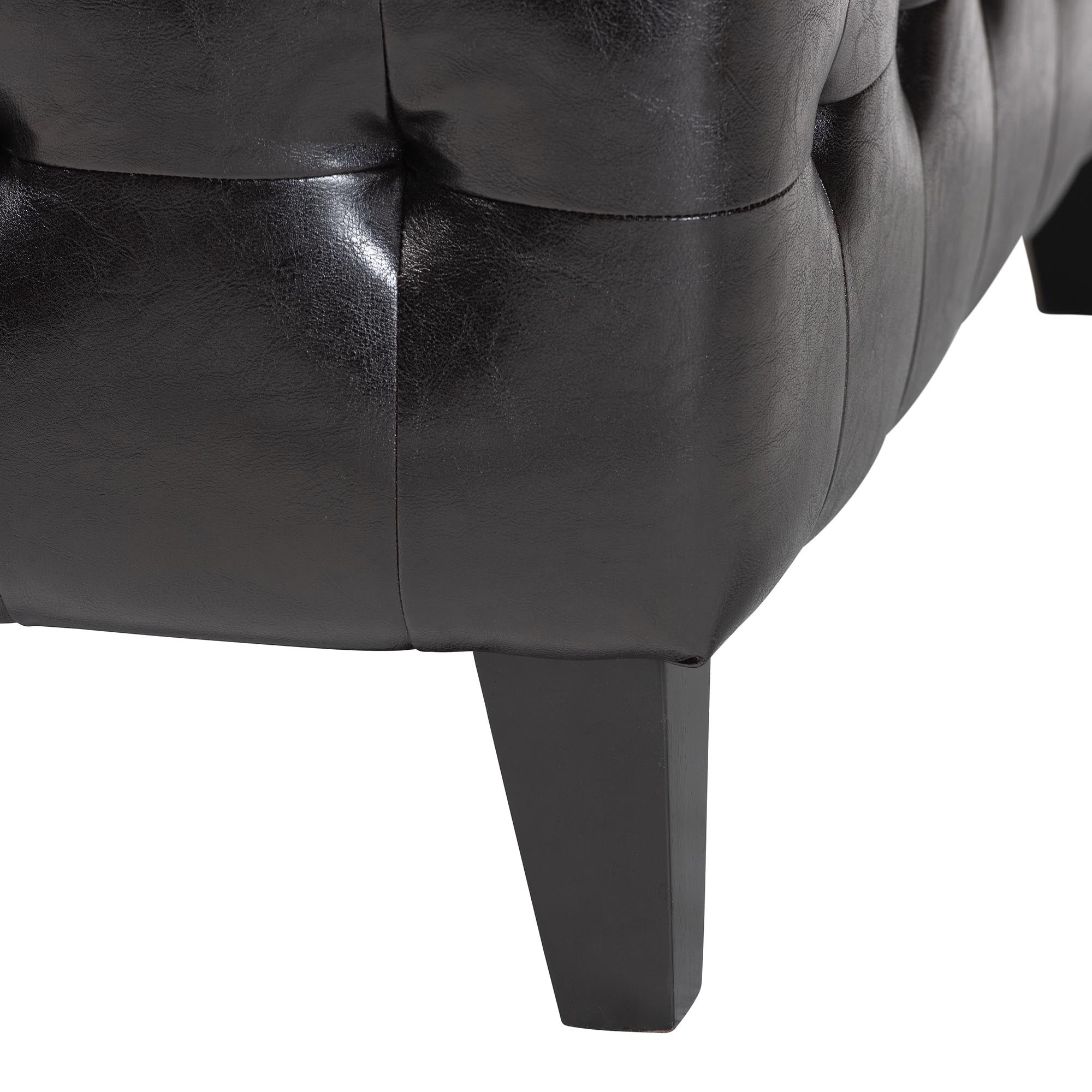 Pemberly Bonded Leather Square Ottoman