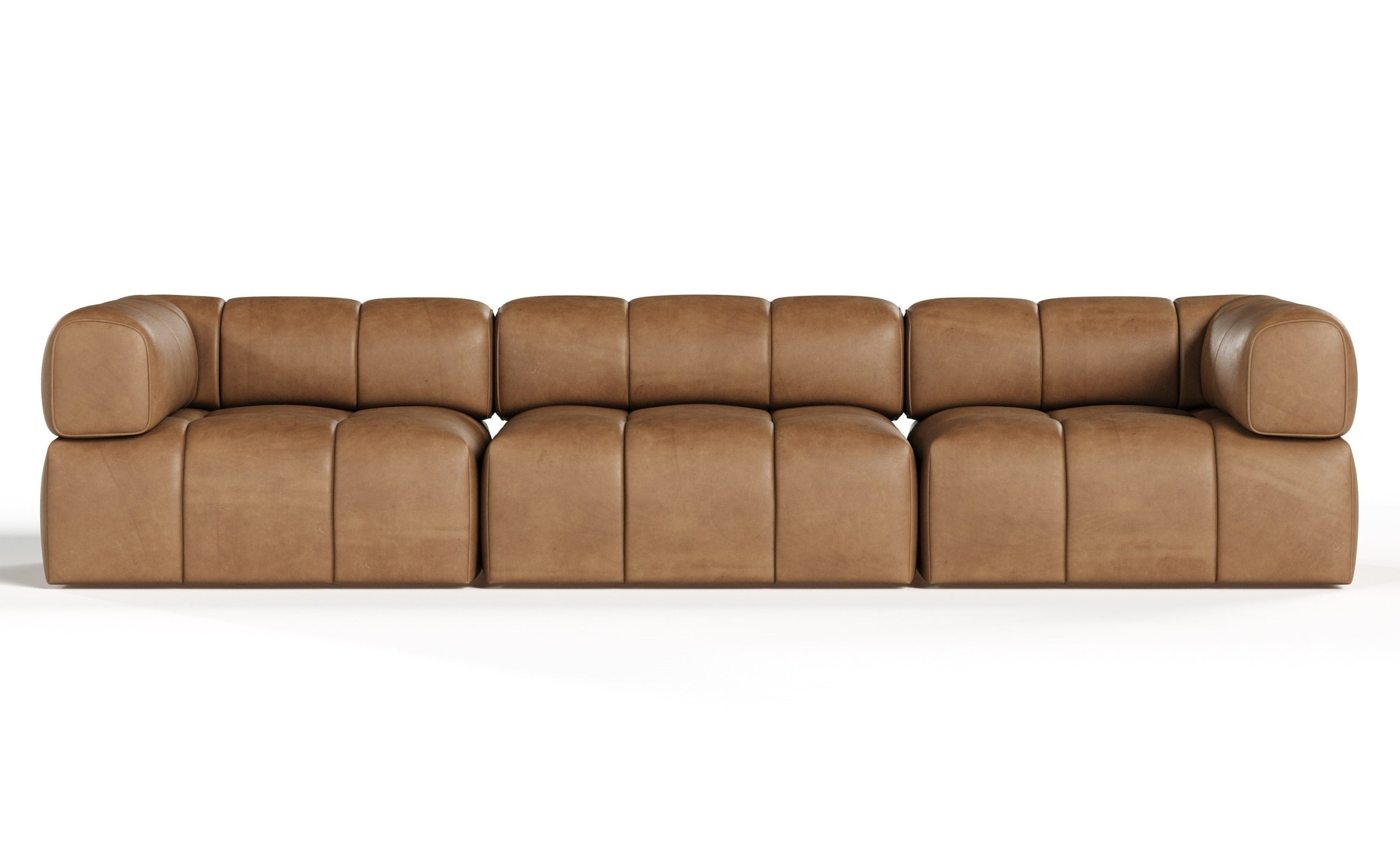 Everest Modern Leather Modular Sectional Sofa 3 Piece Sectional