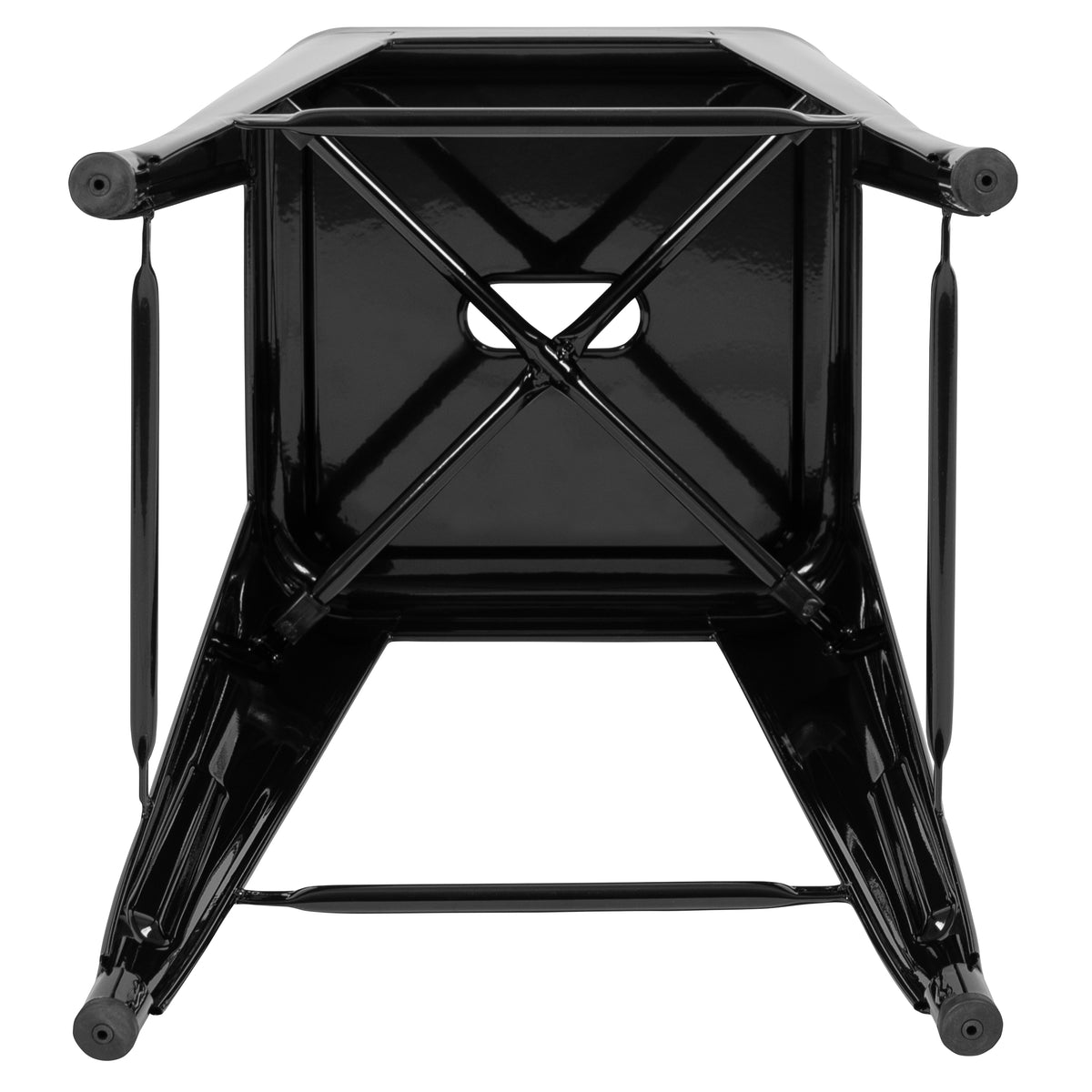 24" High Metal Counter-Height, Indoor Bar Stool - Stackable Set of 4