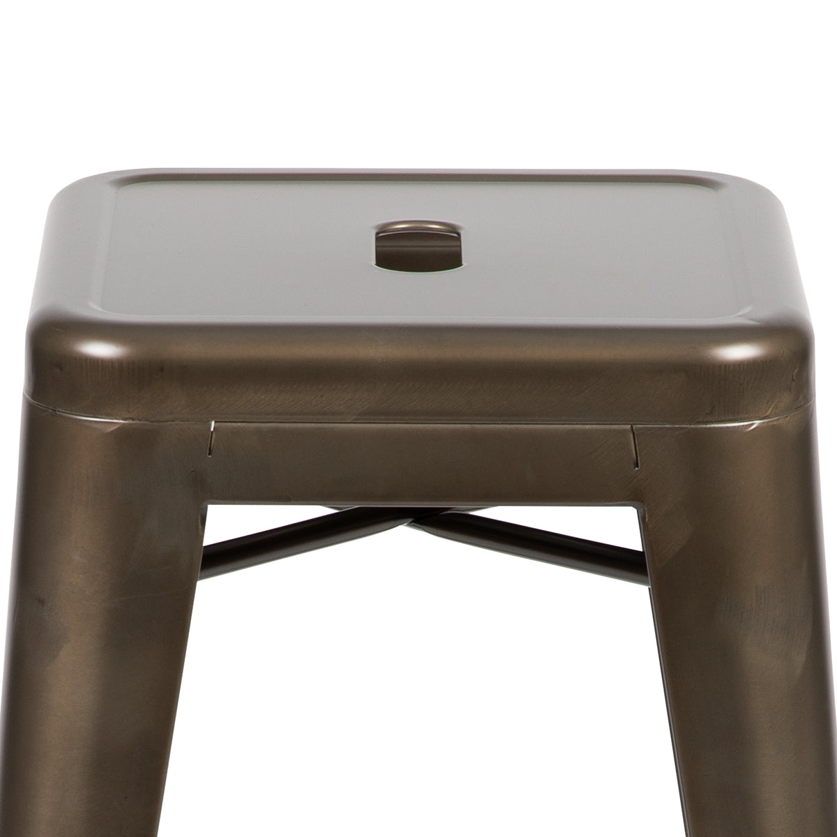 24" High Metal Counter-Height, Indoor Bar Stool - Stackable Set of 4