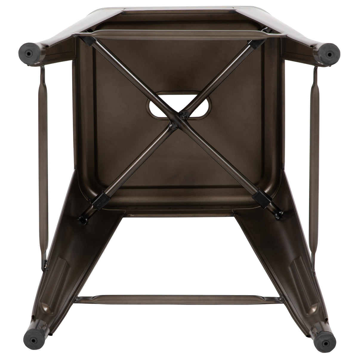 24" High Metal Counter-Height, Indoor Bar Stool - Stackable Set of 4