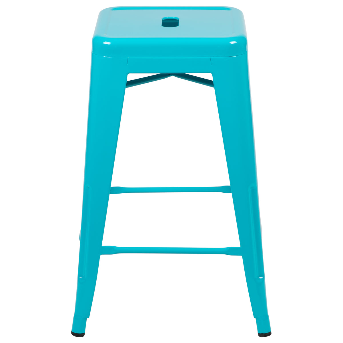 24" High Metal Counter-Height, Indoor Bar Stool - Stackable Set of 4