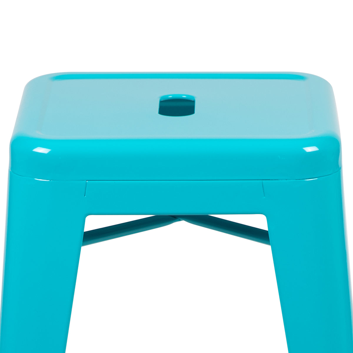 24" High Metal Counter-Height, Indoor Bar Stool - Stackable Set of 4
