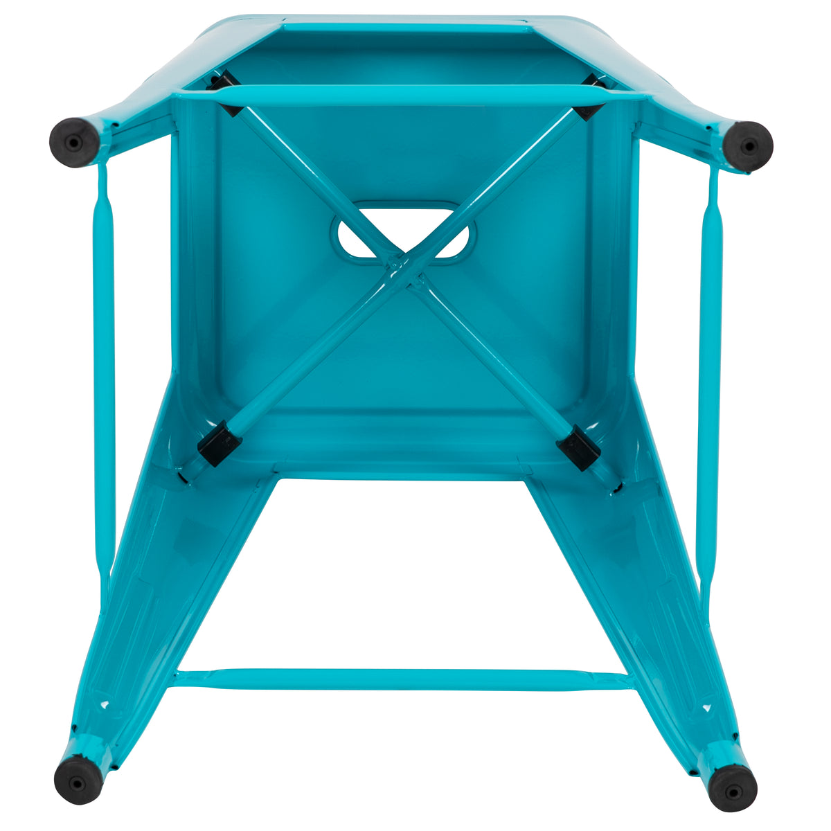 24" High Metal Counter-Height, Indoor Bar Stool - Stackable Set of 4