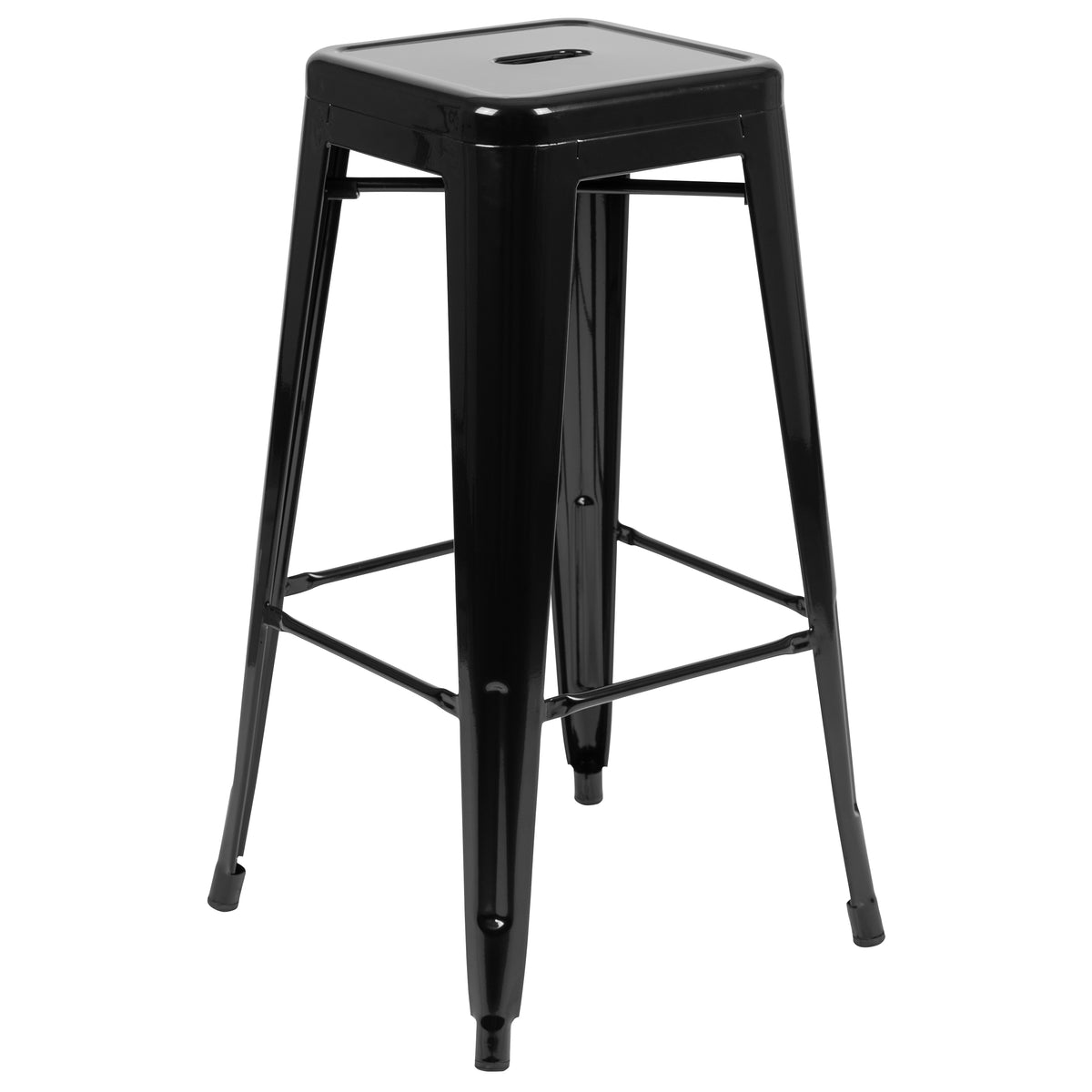 30" High Metal Indoor Bar Stool - Stackable Set of 4