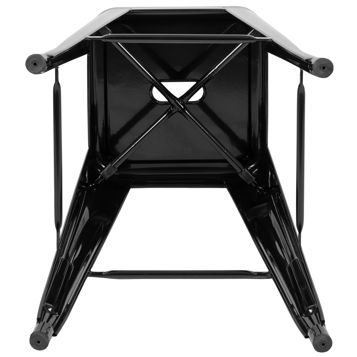 30" High Metal Indoor Bar Stool - Stackable Set of 4