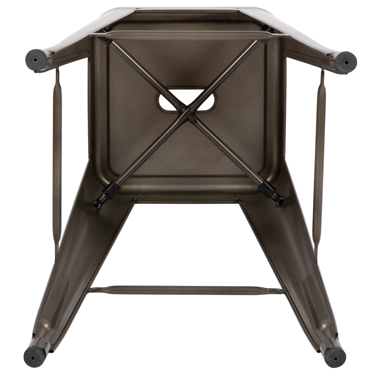 30" High Metal Indoor Bar Stool - Stackable Set of 4