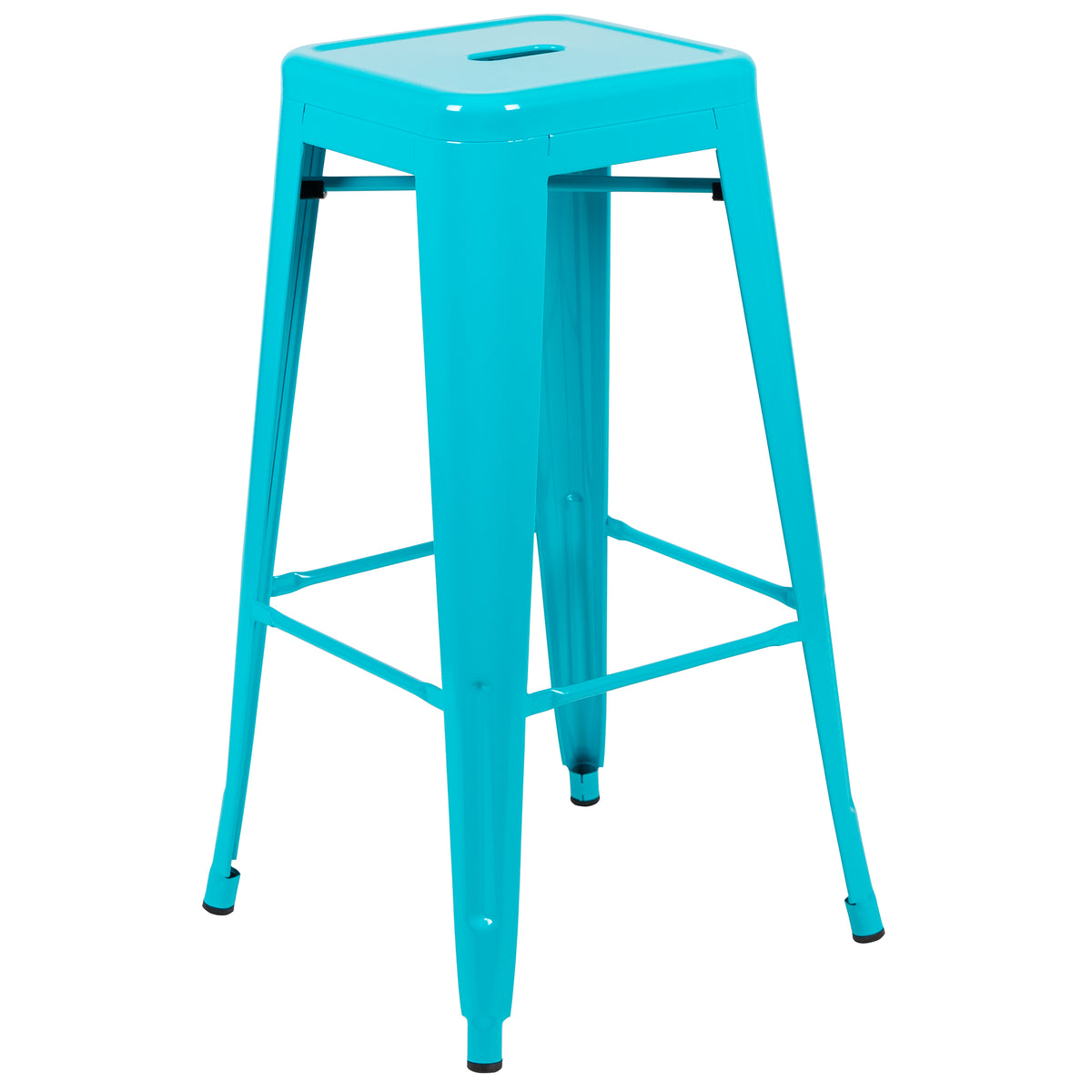 30" High Metal Indoor Bar Stool - Stackable Set of 4