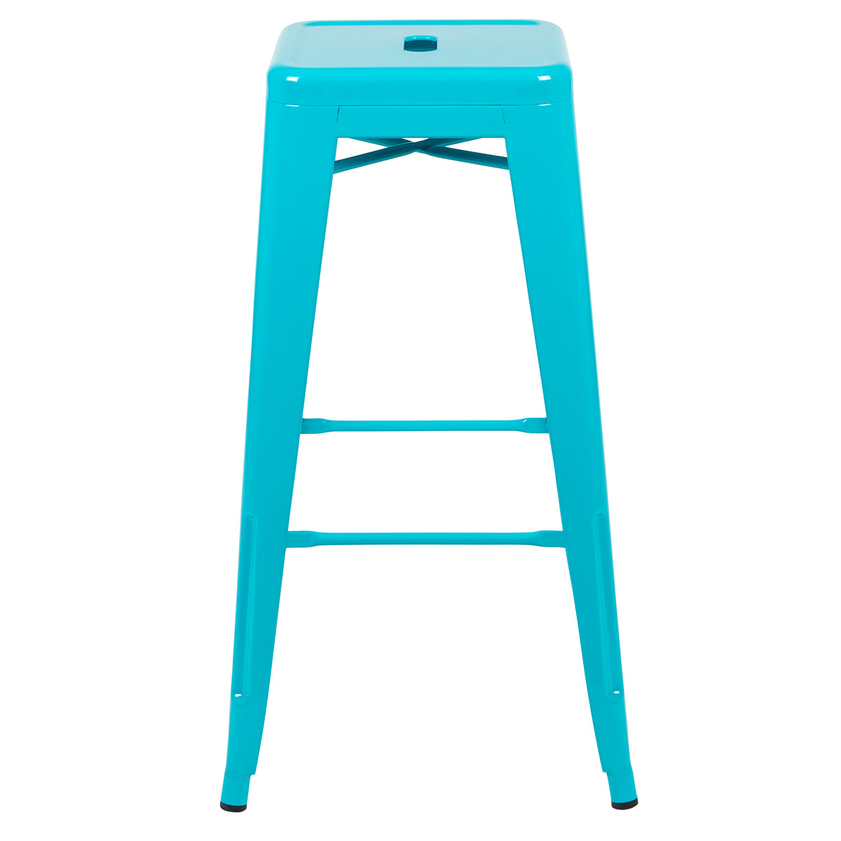 30" High Metal Indoor Bar Stool - Stackable Set of 4