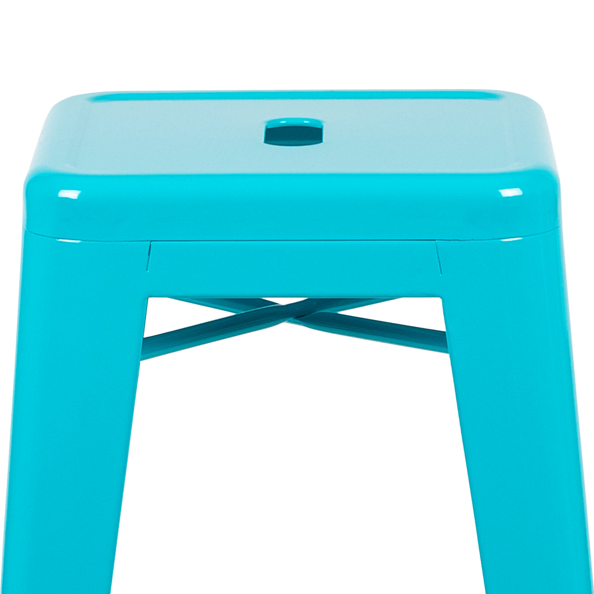 30" High Metal Indoor Bar Stool - Stackable Set of 4