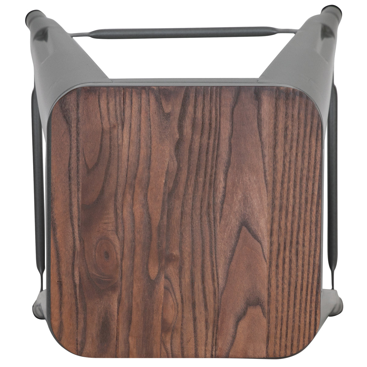 24" High Metal Counter-Height, Indoor Bar Stool with Wood Seat - Stackable Set of 4