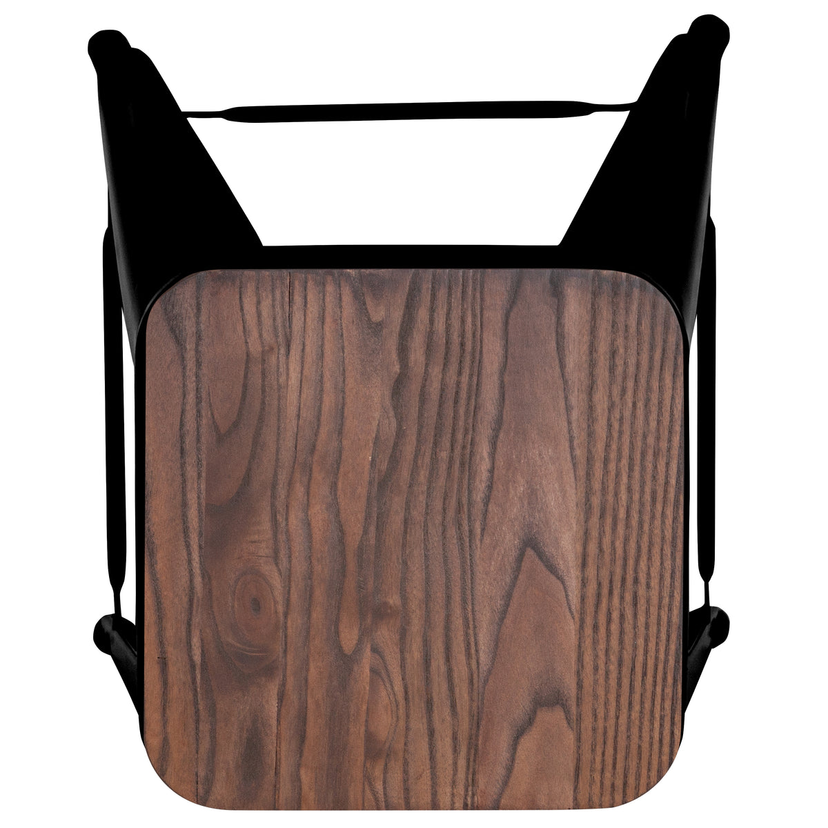 30" High Metal Indoor Bar Stool with Wood Seat - Stackable Set of 4