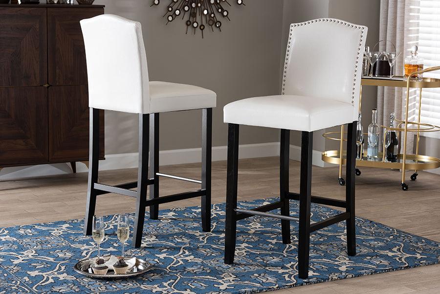 Libra Modern Bar Stool with Nail Head Trim (Set of 2)