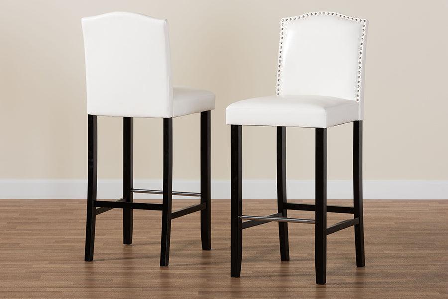 Libra Modern Bar Stool with Nail Head Trim (Set of 2)