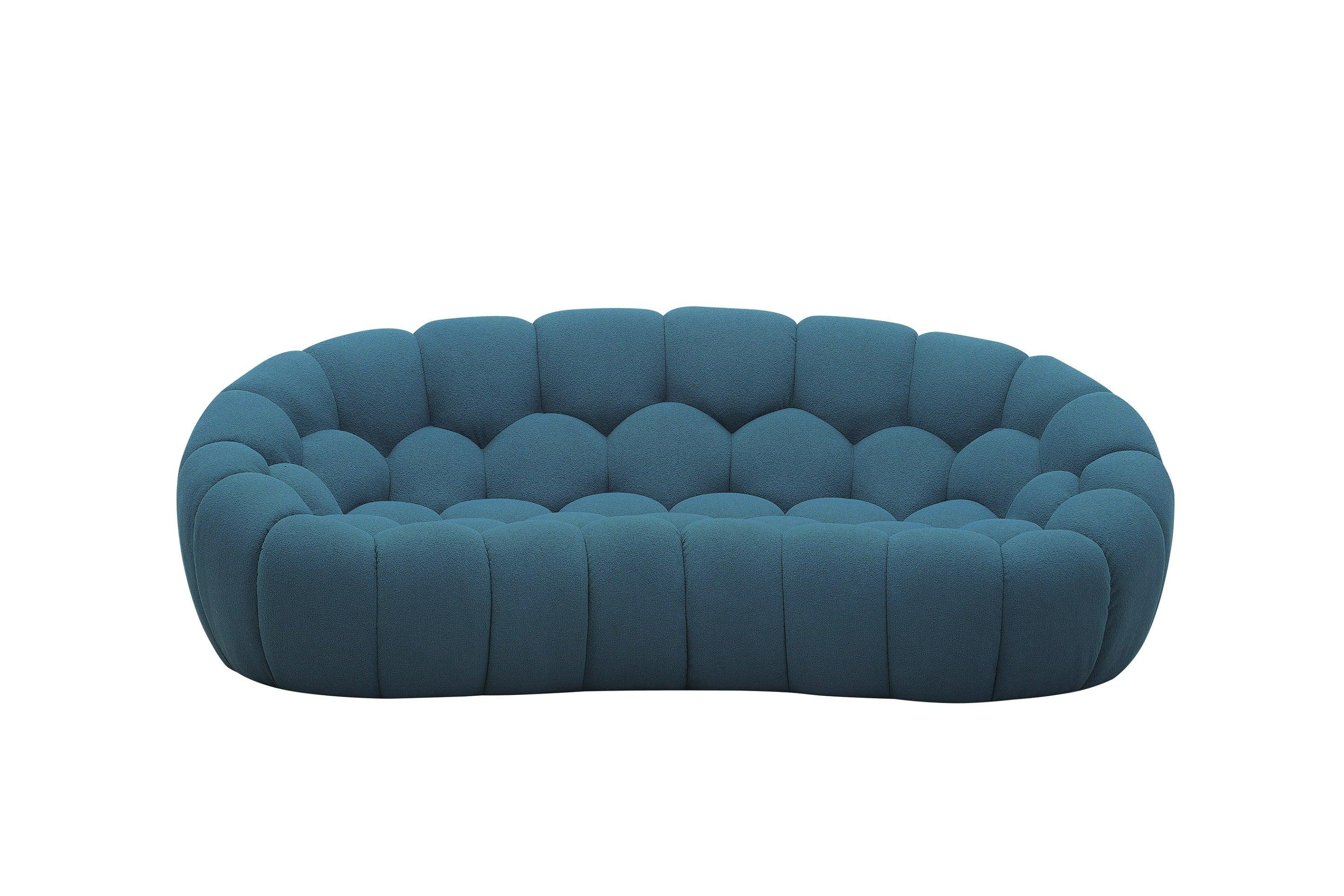 Divani Casa Yolonda Modern Curved Dark Fabric Loveseat