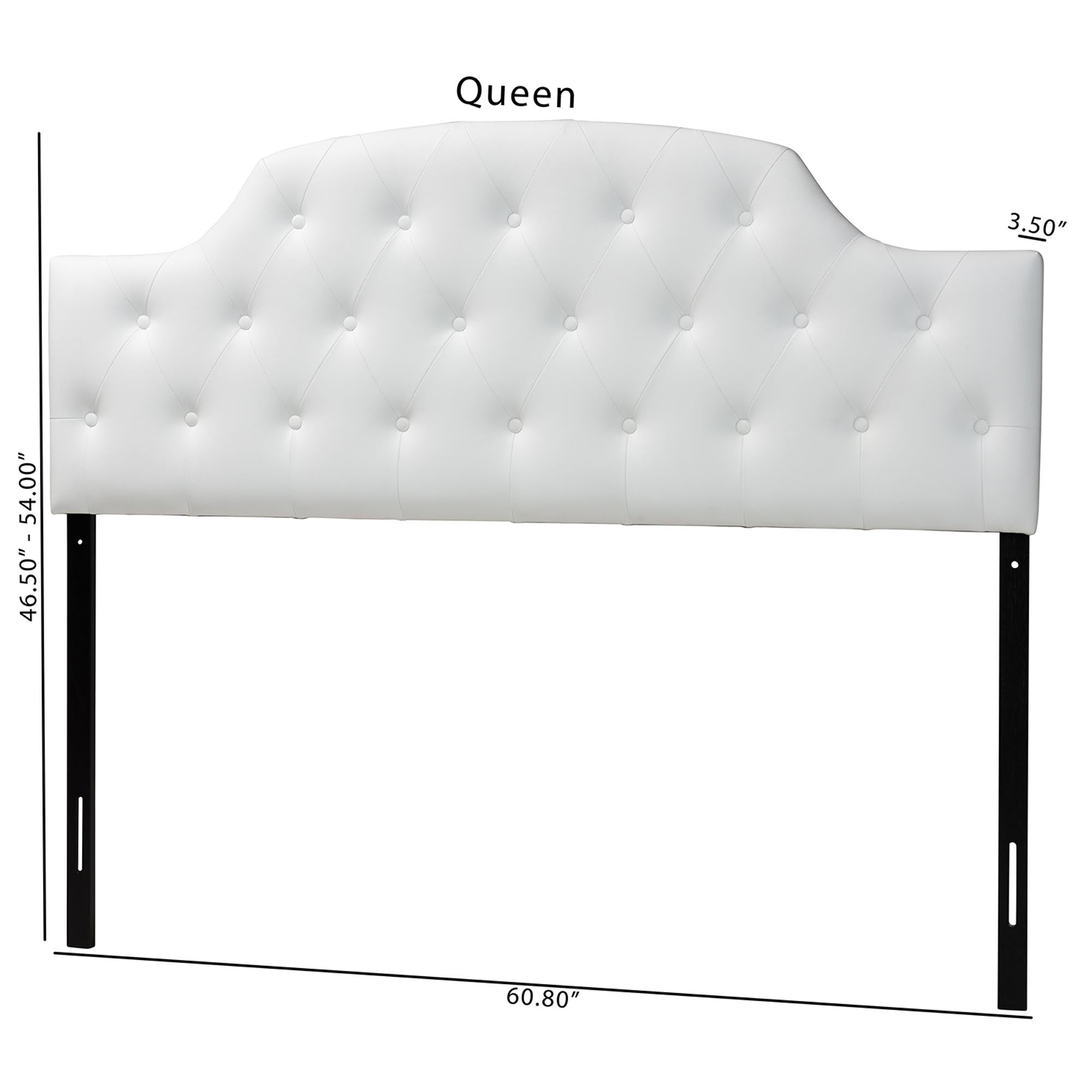 Morris Modern and Contemporary Faux Leather Upholstered Button-Tufted Scalloped Headboard