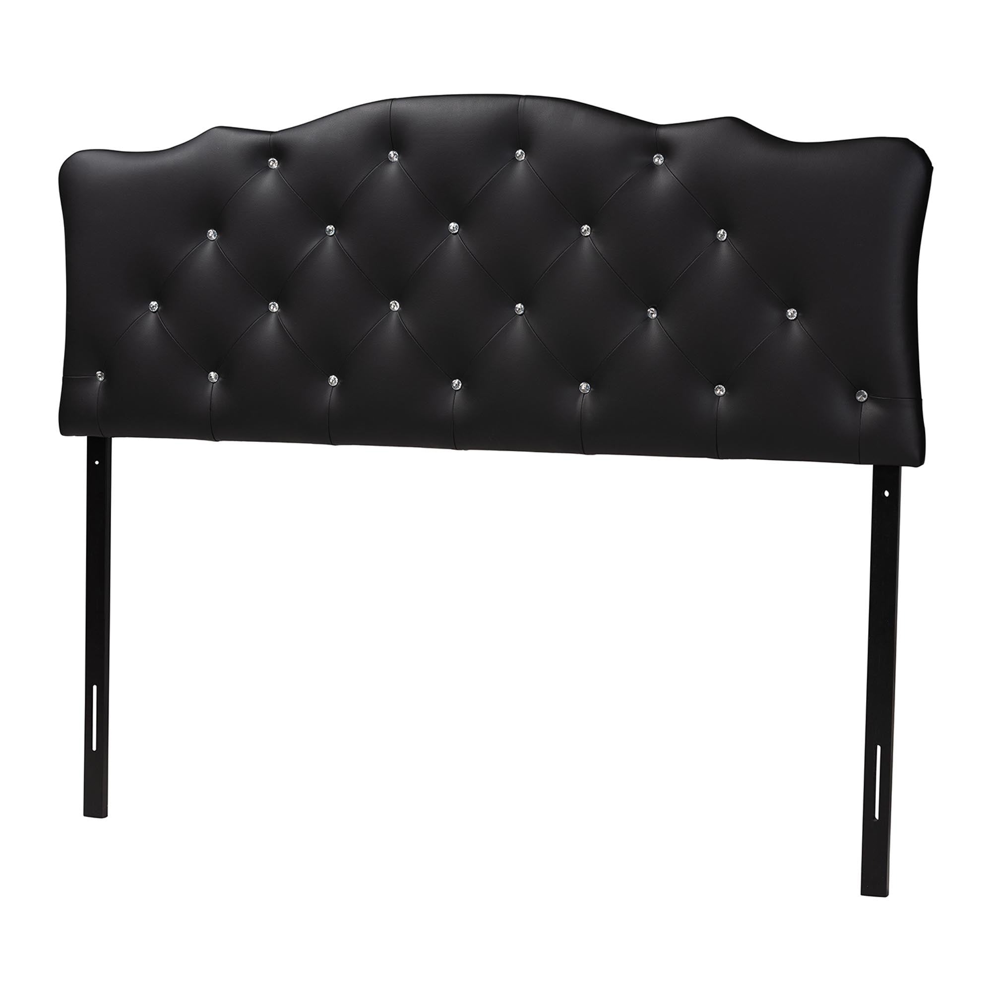 Rita Modern and Contemporary Faux Leather Upholstered Button-Tufted Scalloped Headboard