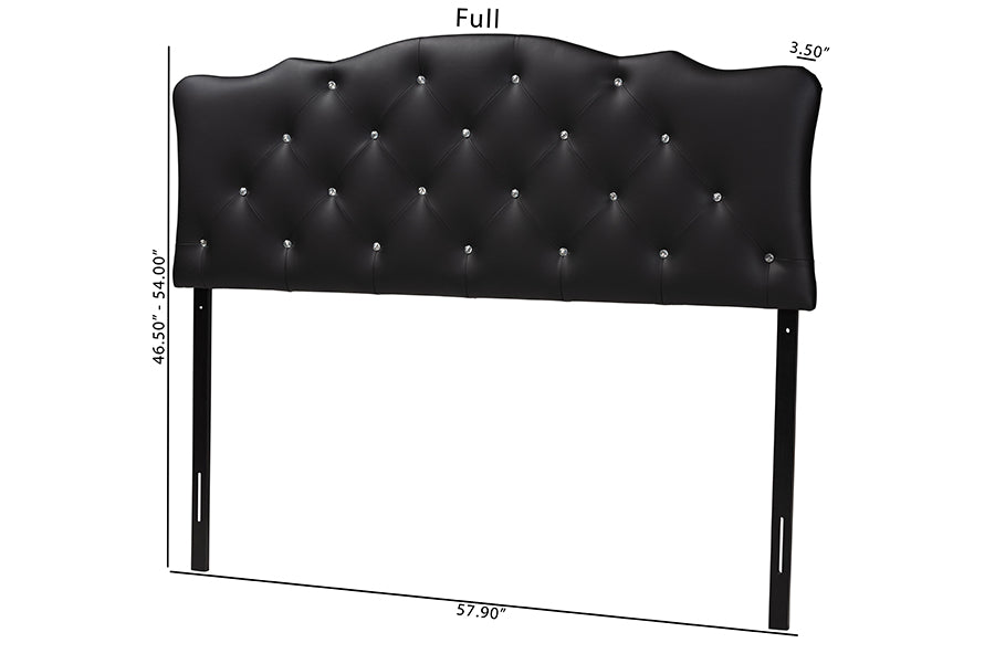 Rita Modern and Contemporary Faux Leather Upholstered Button-Tufted Scalloped Headboard