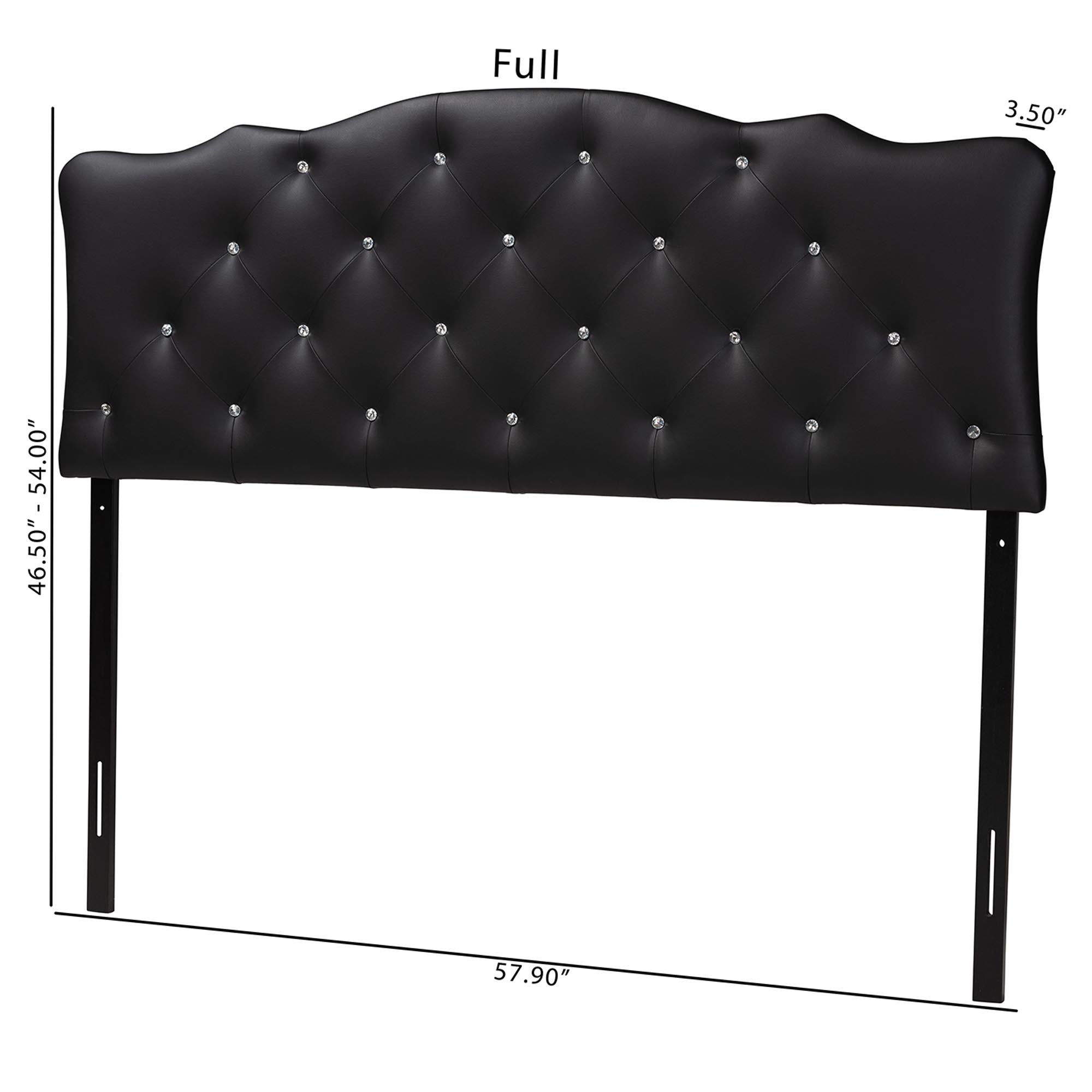 Rita Modern and Contemporary Faux Leather Upholstered Button-Tufted Scalloped Headboard
