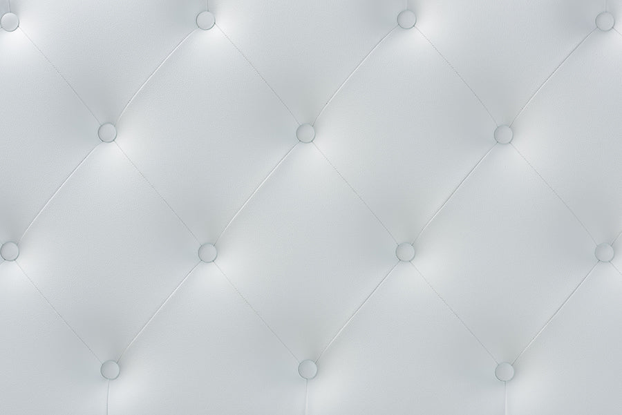 Myra Modern and Contemporary Faux Leather Upholstered Button-Tufted Scalloped Headboard