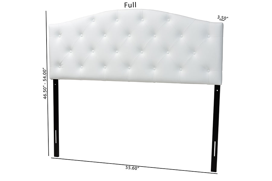 Myra Modern and Contemporary Faux Leather Upholstered Button-Tufted Scalloped Headboard