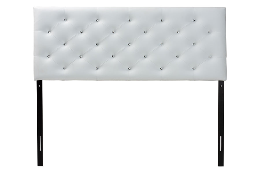 Viviana Modern and Contemporary Faux Leather Upholstered Button-Tufted Headboard