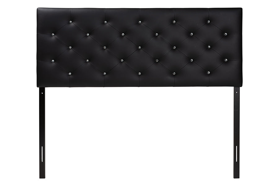 Viviana Modern and Contemporary Faux Leather Upholstered Button-Tufted Headboard