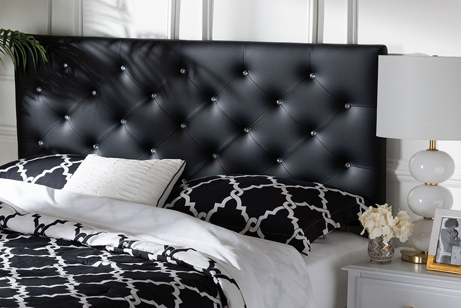 Viviana Modern and Contemporary Faux Leather Upholstered Button-Tufted Headboard