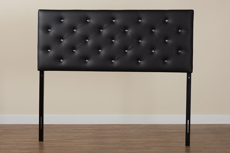 Viviana Modern and Contemporary Faux Leather Upholstered Button-Tufted Headboard
