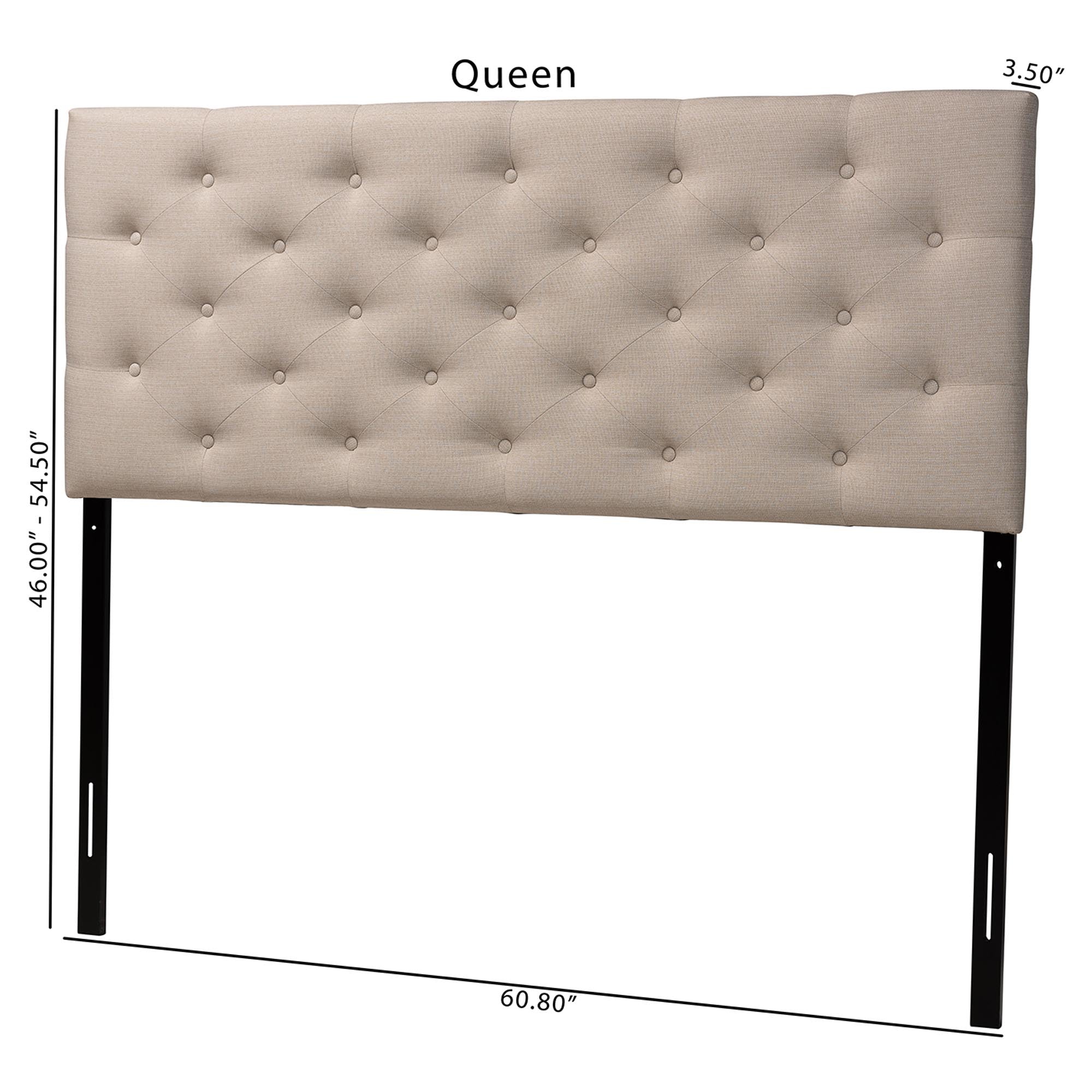 Viviana Modern and Contemporary Light Fabric Upholstered Button-tufted Headboard