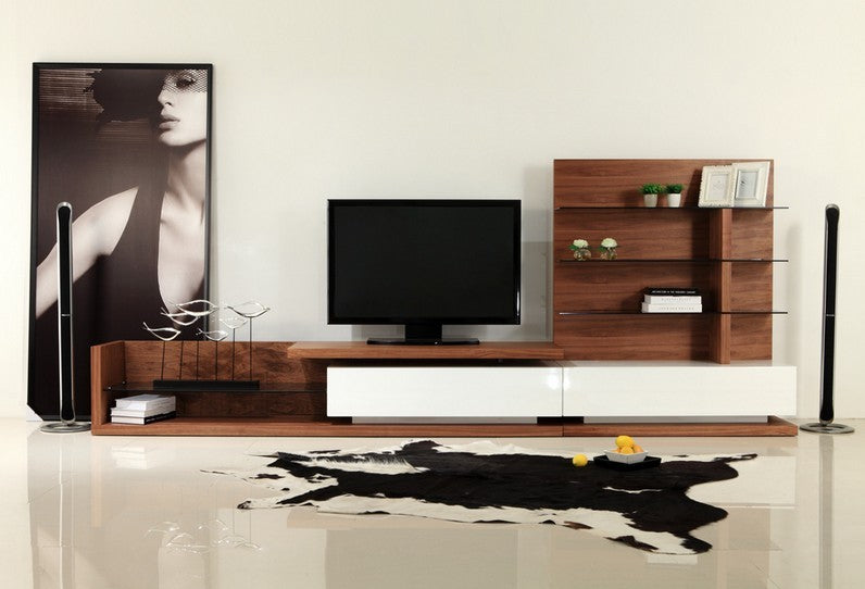Jefferson Mid-Century and High Gloss Entertainment Center