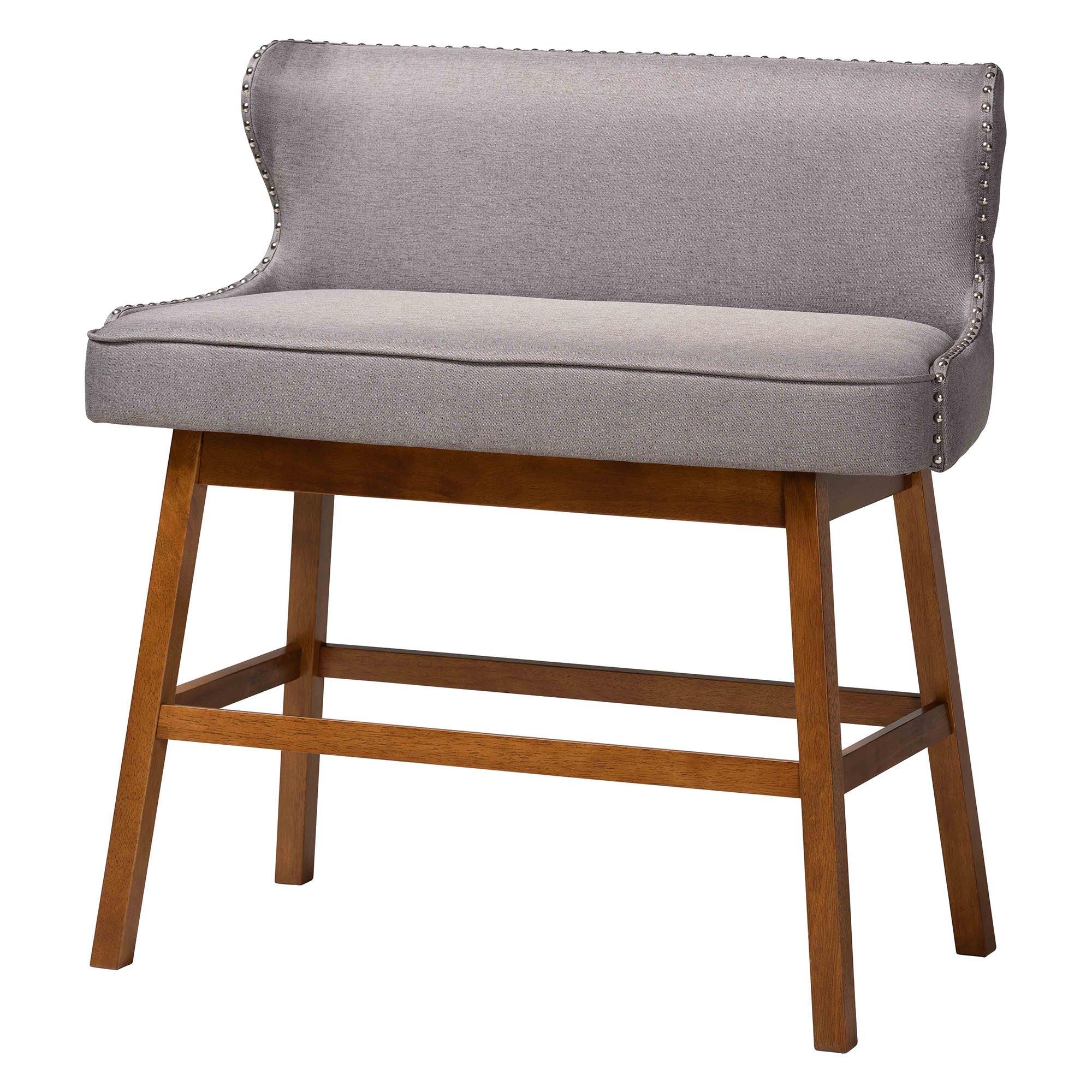 Gradisca Modern and Contemporary Fabric Button-tufted Upholstered Bar Bench