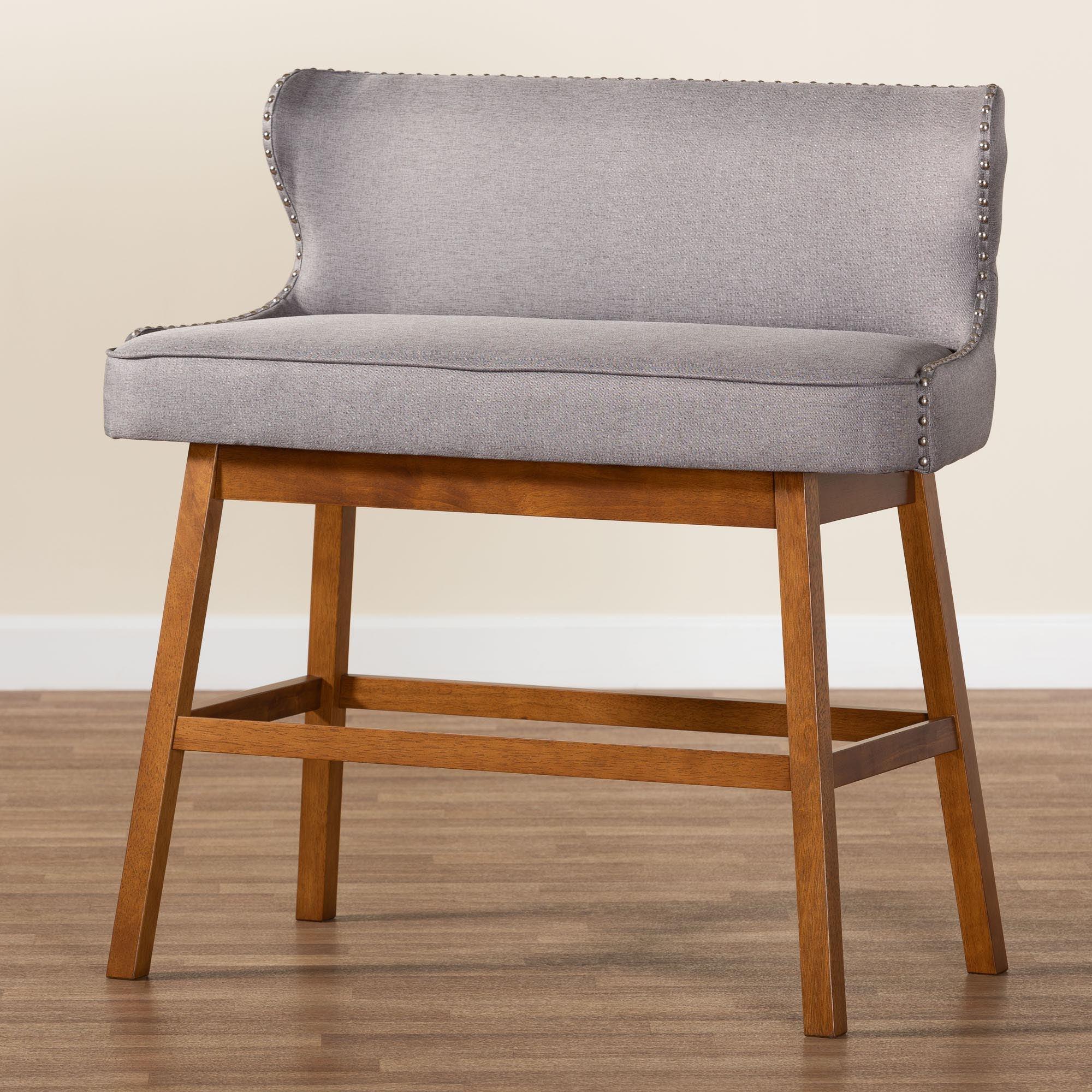 Gradisca Modern and Contemporary Fabric Button-tufted Upholstered Bar Bench Banquette