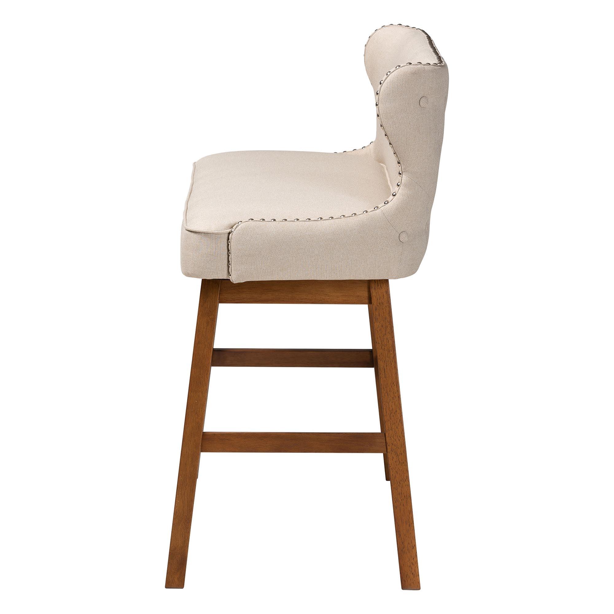 Gradisca Modern and Contemporary Light Fabric Button-tufted Upholstered Bar Bench