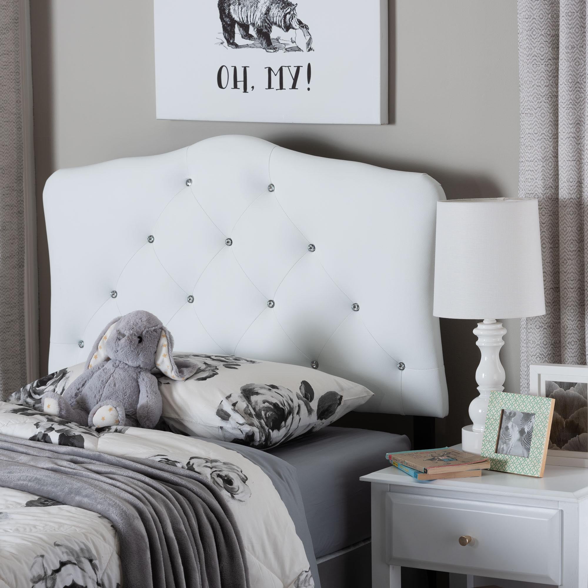 Rita Modern and Contemporary Faux Leather Upholstered Button-Tufted Scalloped Headboard