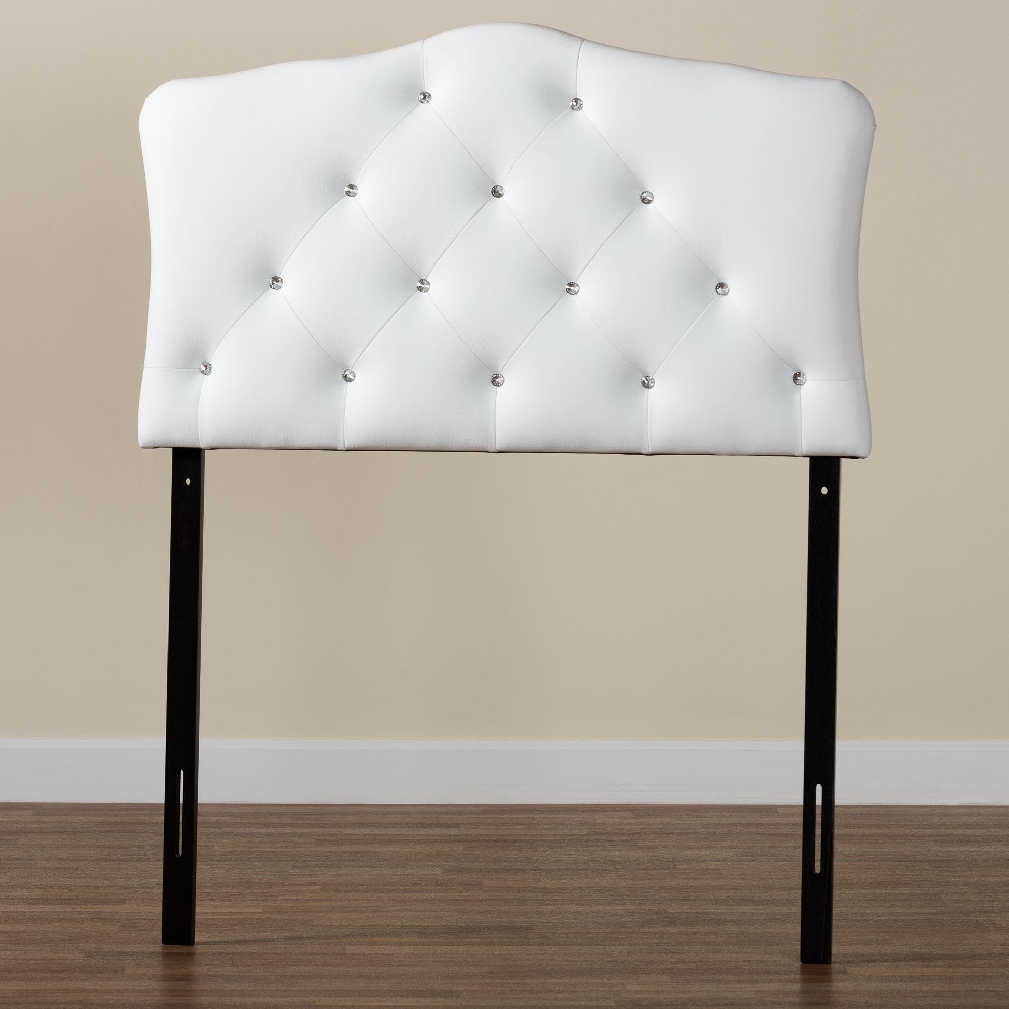 Rita Modern and Contemporary Faux Leather Upholstered Button-Tufted Scalloped Headboard
