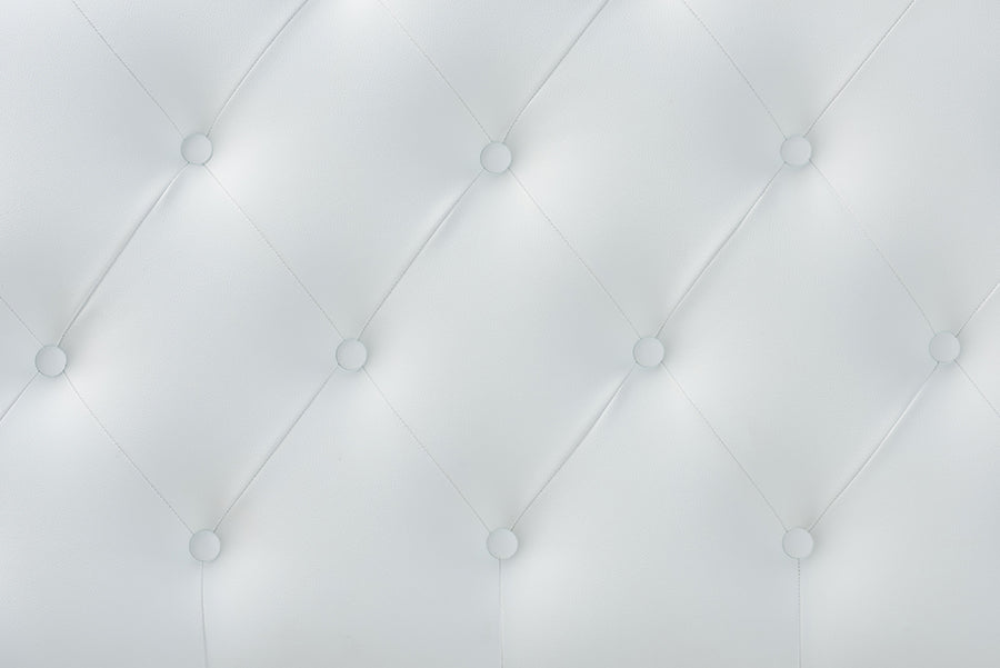 Myra Modern and Contemporary Faux Leather Upholstered Button-Tufted Scalloped Headboard