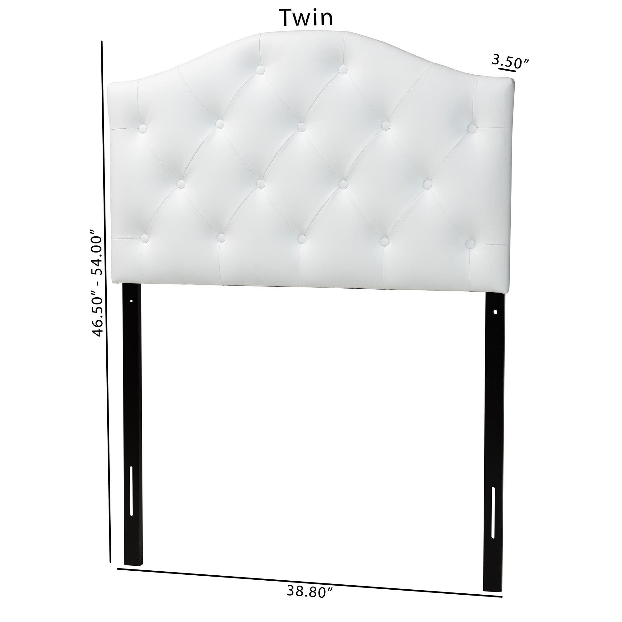 Myra Modern and Contemporary Faux Leather Upholstered Button-Tufted Scalloped Headboard