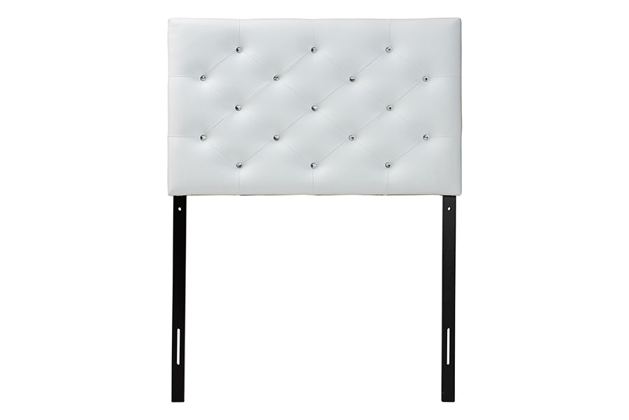 Viviana Modern and Contemporary Faux Leather Upholstered Button-Tufted Headboard