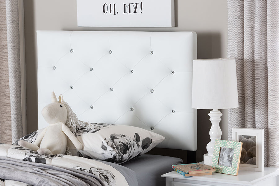 Viviana Modern and Contemporary Faux Leather Upholstered Button-Tufted Headboard